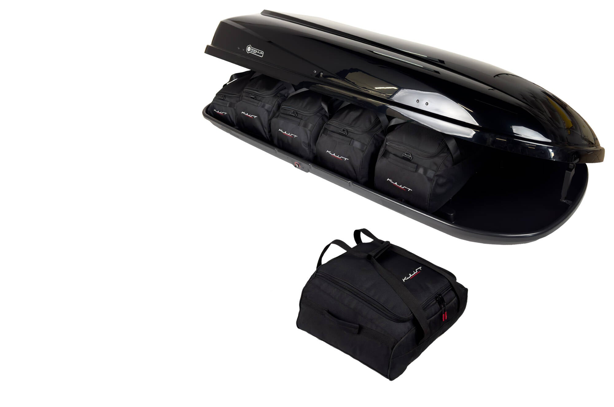 MODULA TRAVEL EXCLUSIVE 650 6-delars väskset för takbox #färg_Svart