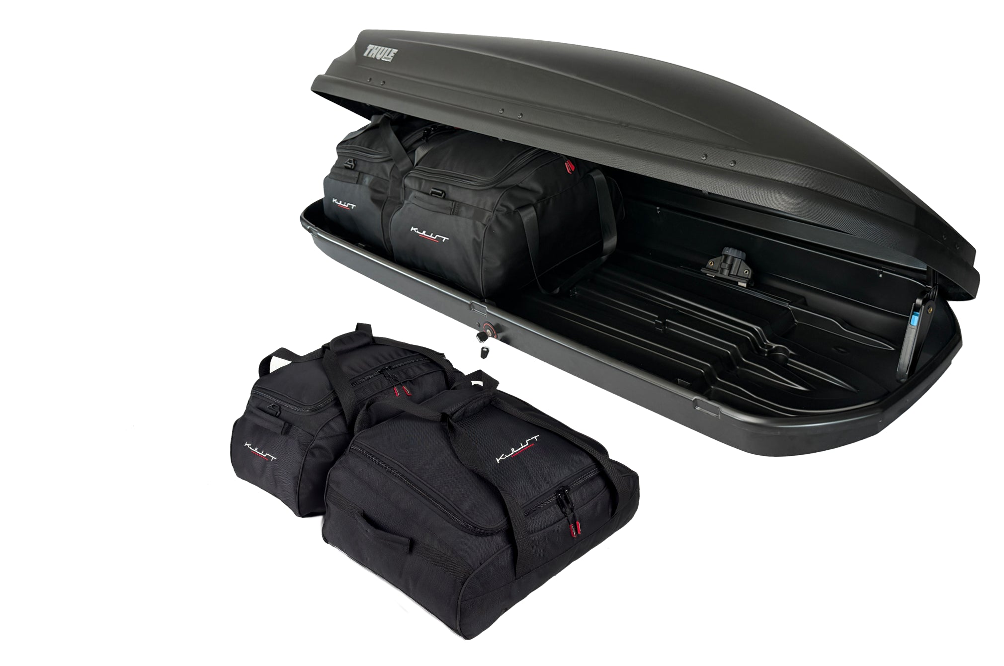 THULE PACIFIC 600 4-delars väskset för takbox #färg_Svart