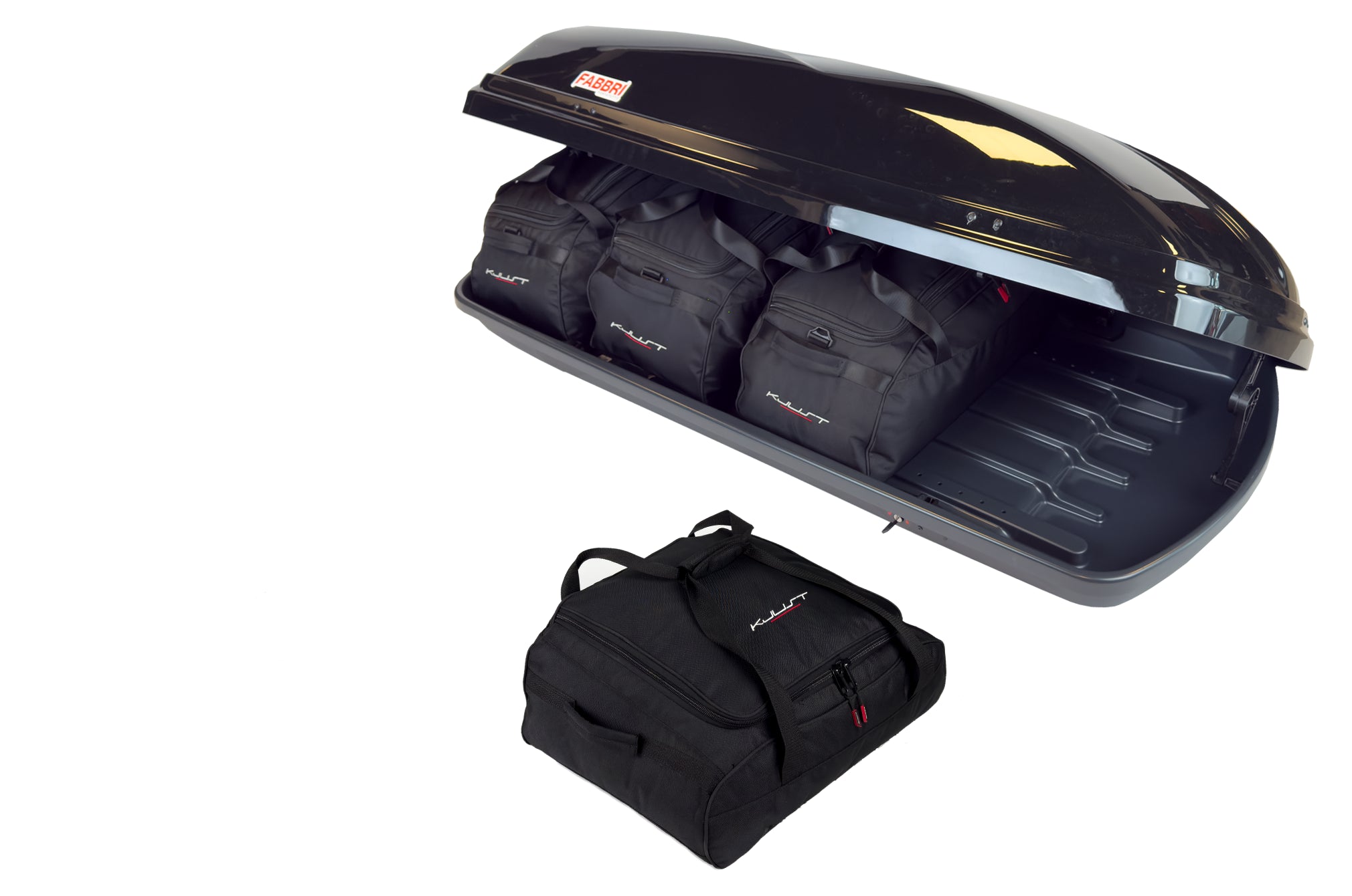 FABBRI CAR BOX 430 4-delars väskset för takbox #färg_Svart