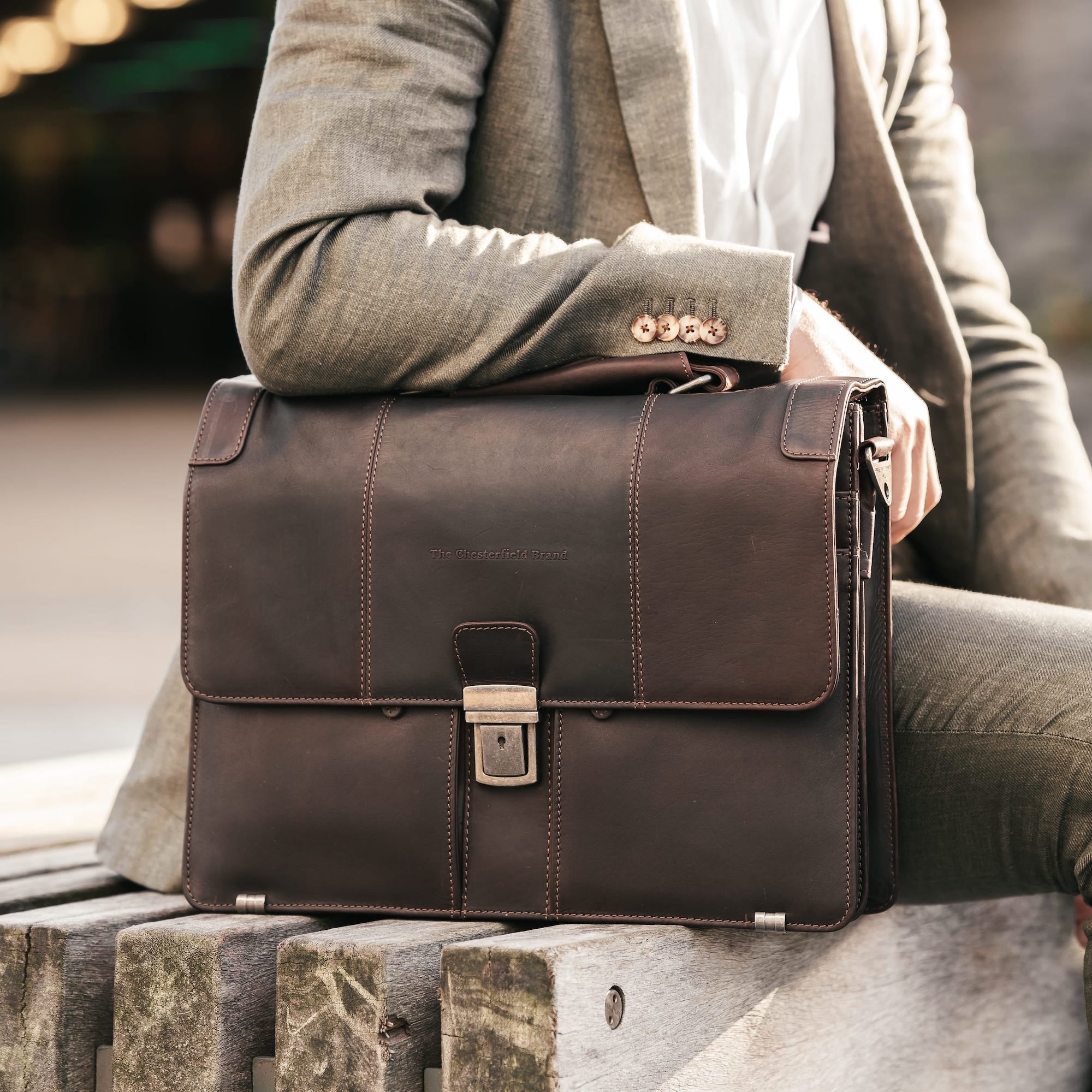 The Chesterfield Brand - Stuttgart Portfölj #Färg_Stuttgart_Brown