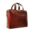 Tony Perotti - Vegetale Laptopväska i läder med 1 fack, smal #Färg_Mörkbrun