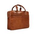 Tony Perotti - Vegetale Laptopväska i läder med 2 fack, smal #Färg_Mörkbrun