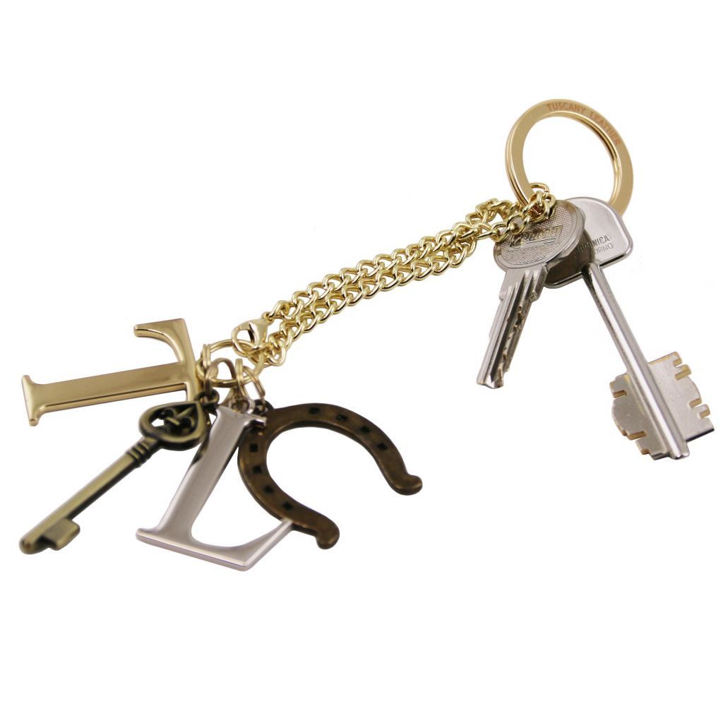 Tuscany Leather TL KeyLuck Nyckelring #Färg_Svart/Guld