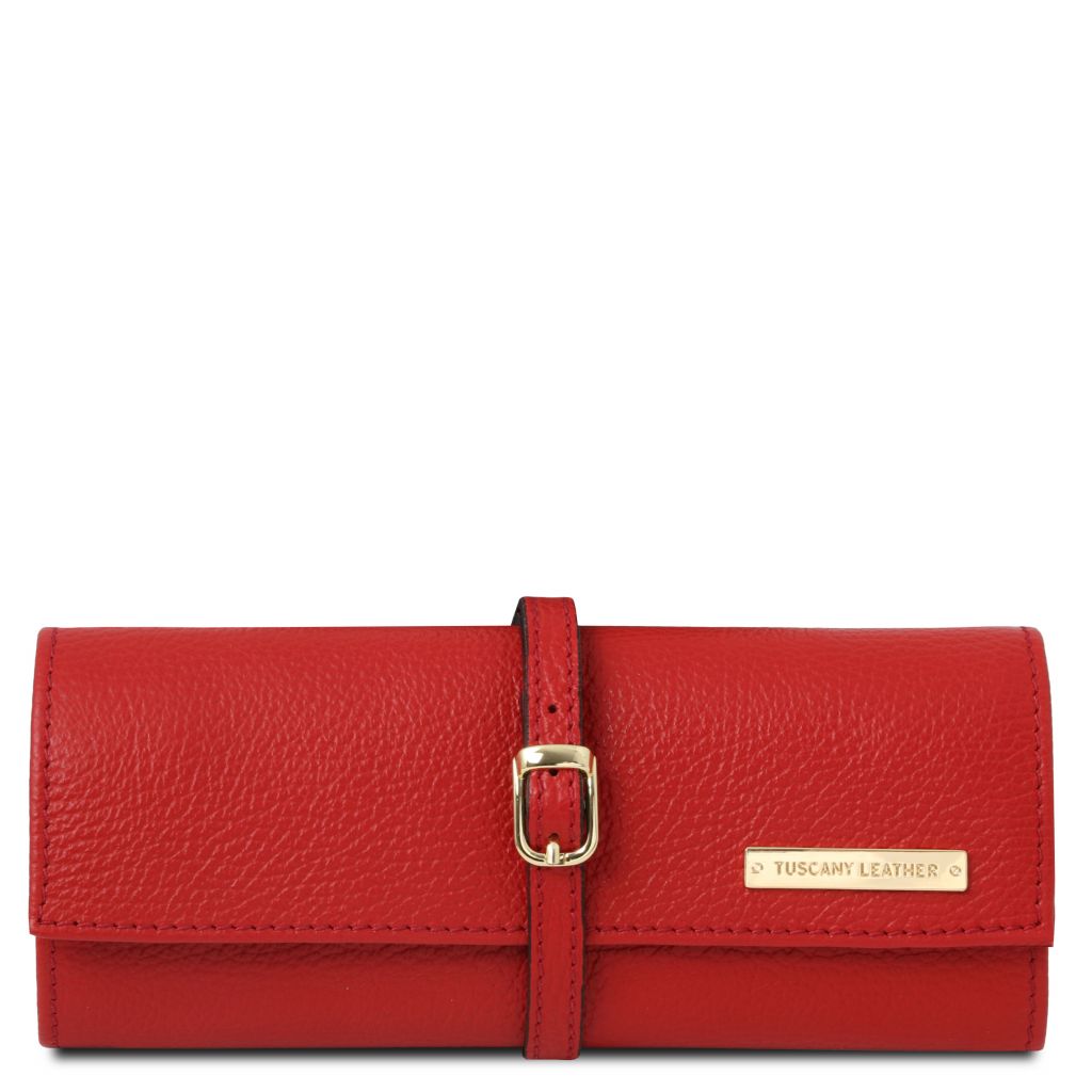 Tuscany Leather Soft Leather Jewellery Case Smyckesförvaring #Färg_Läppstift Rött