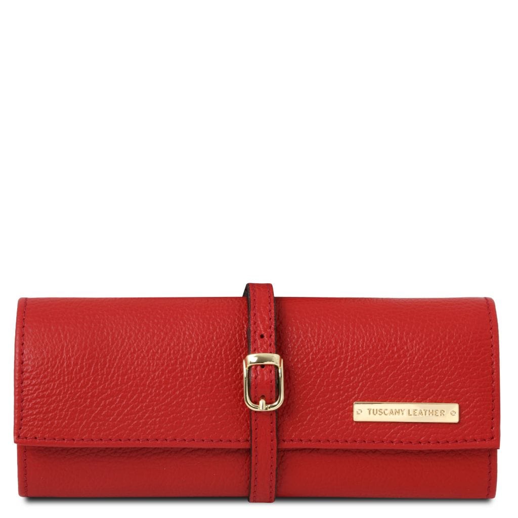Tuscany Leather Soft Leather Jewellery Case Smyckesförvaring #Färg_Läppstift Rött