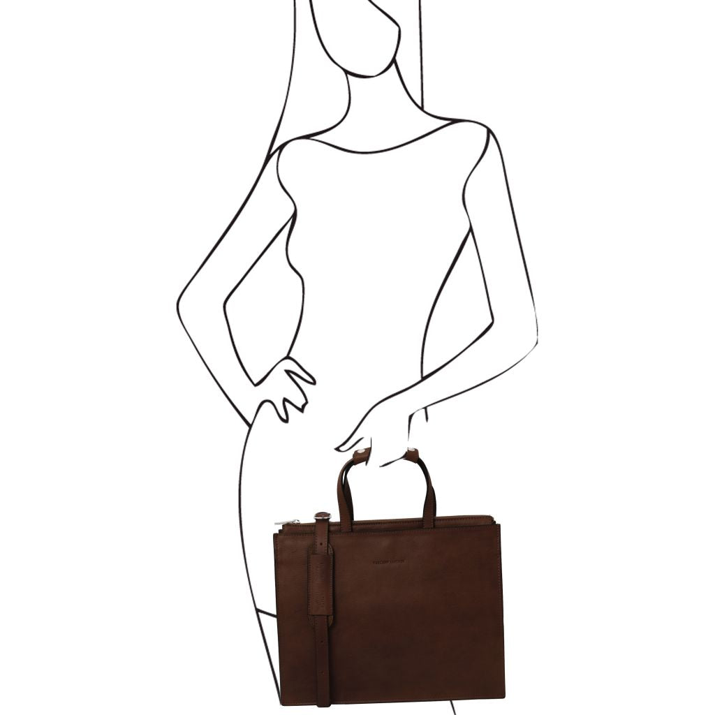 Tuscany Leather Palermo Datorväska #Färg_Mörkbrun