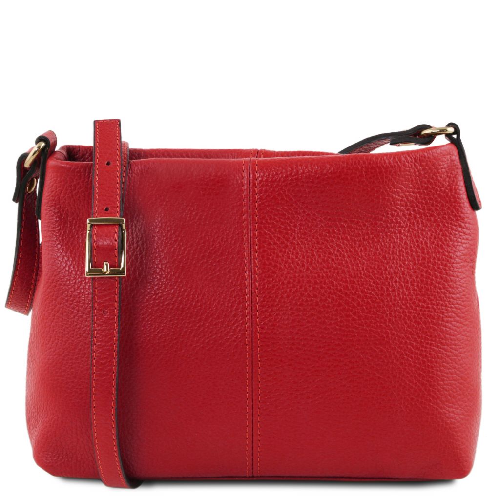 Tuscany Leather TL Bag Axelremsväska #Färg_Läppstift Rött