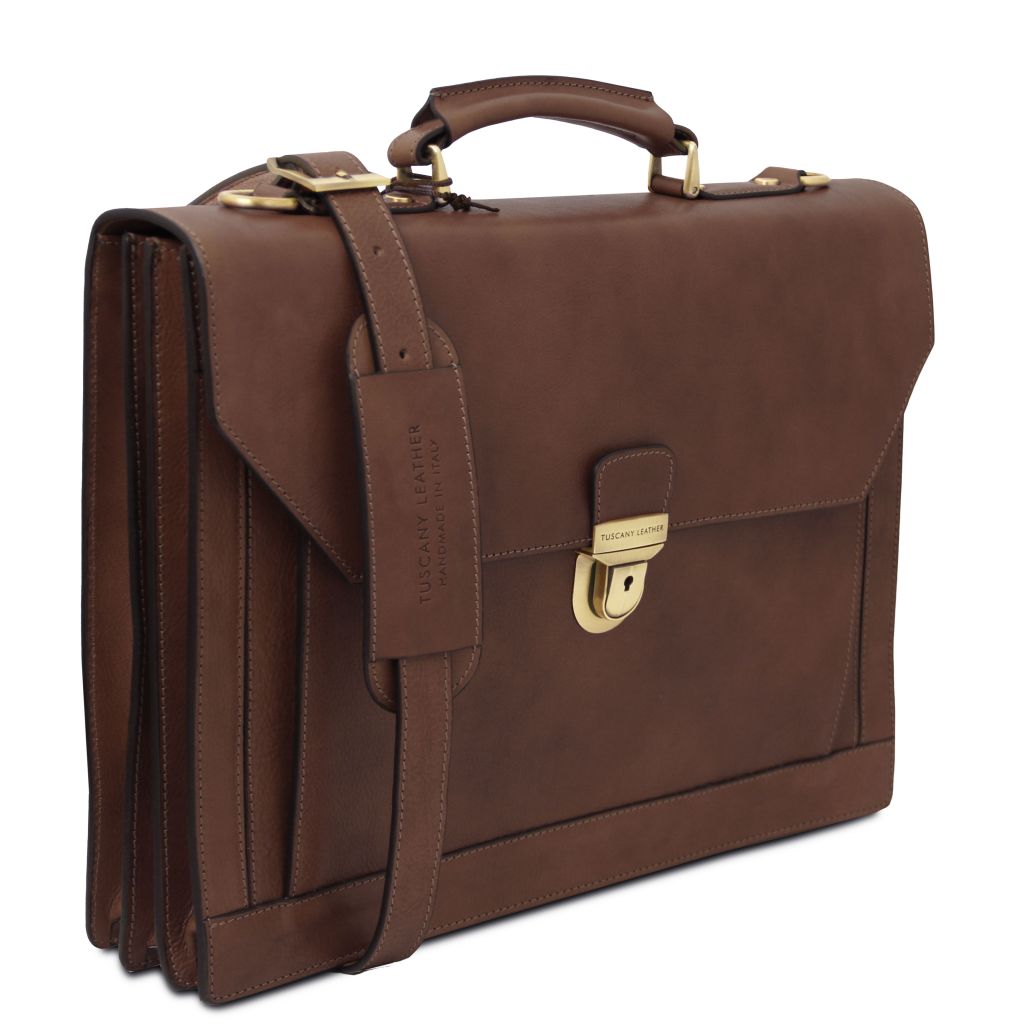 Tuscany Leather Cremona Portfölj #Färg_Mörkbrun