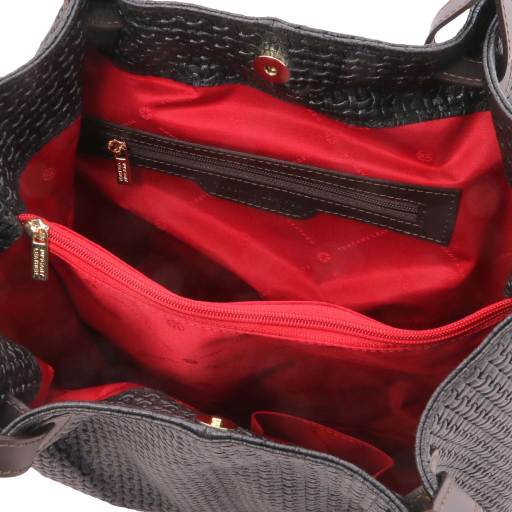 Tuscany Leather TL KeyLuck Handväska #Färg_Svart