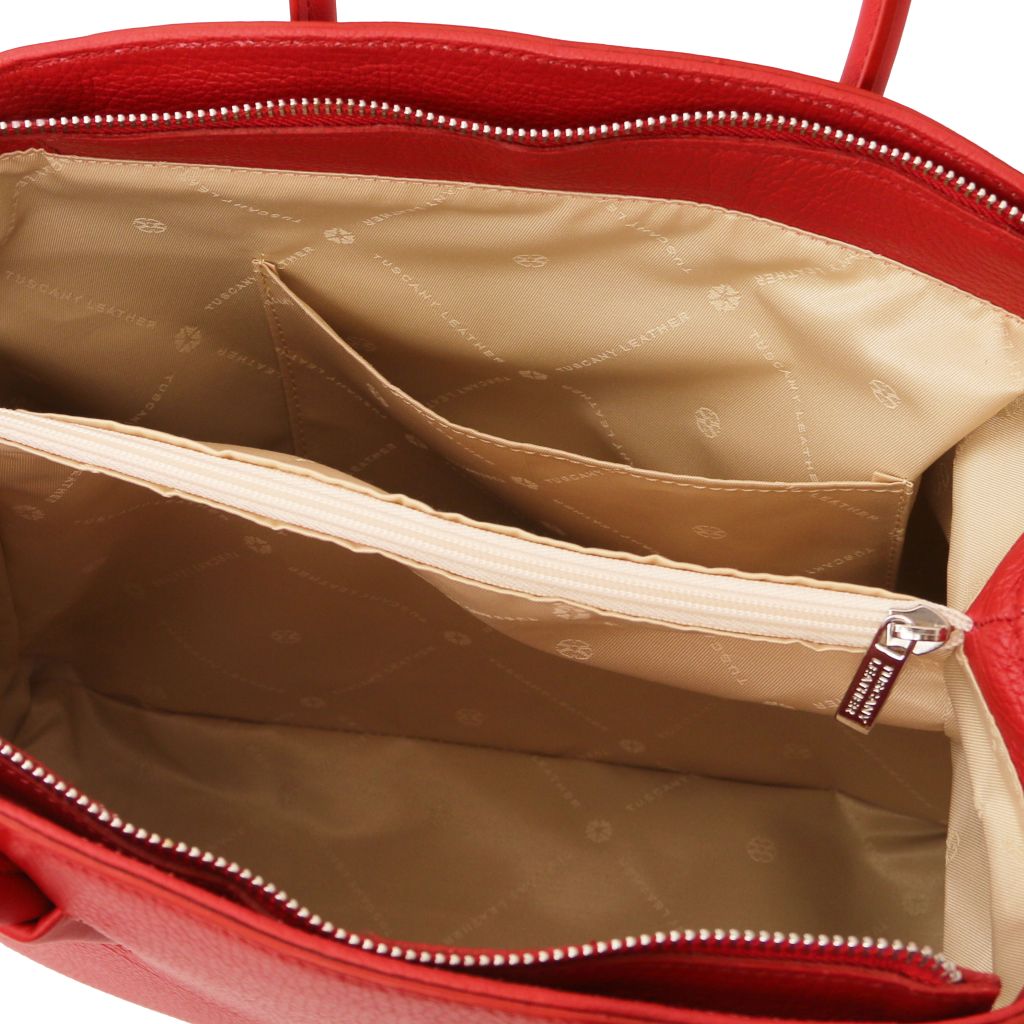 Tuscany Leather Camelia Handväska #Färg_Läppstift Rött