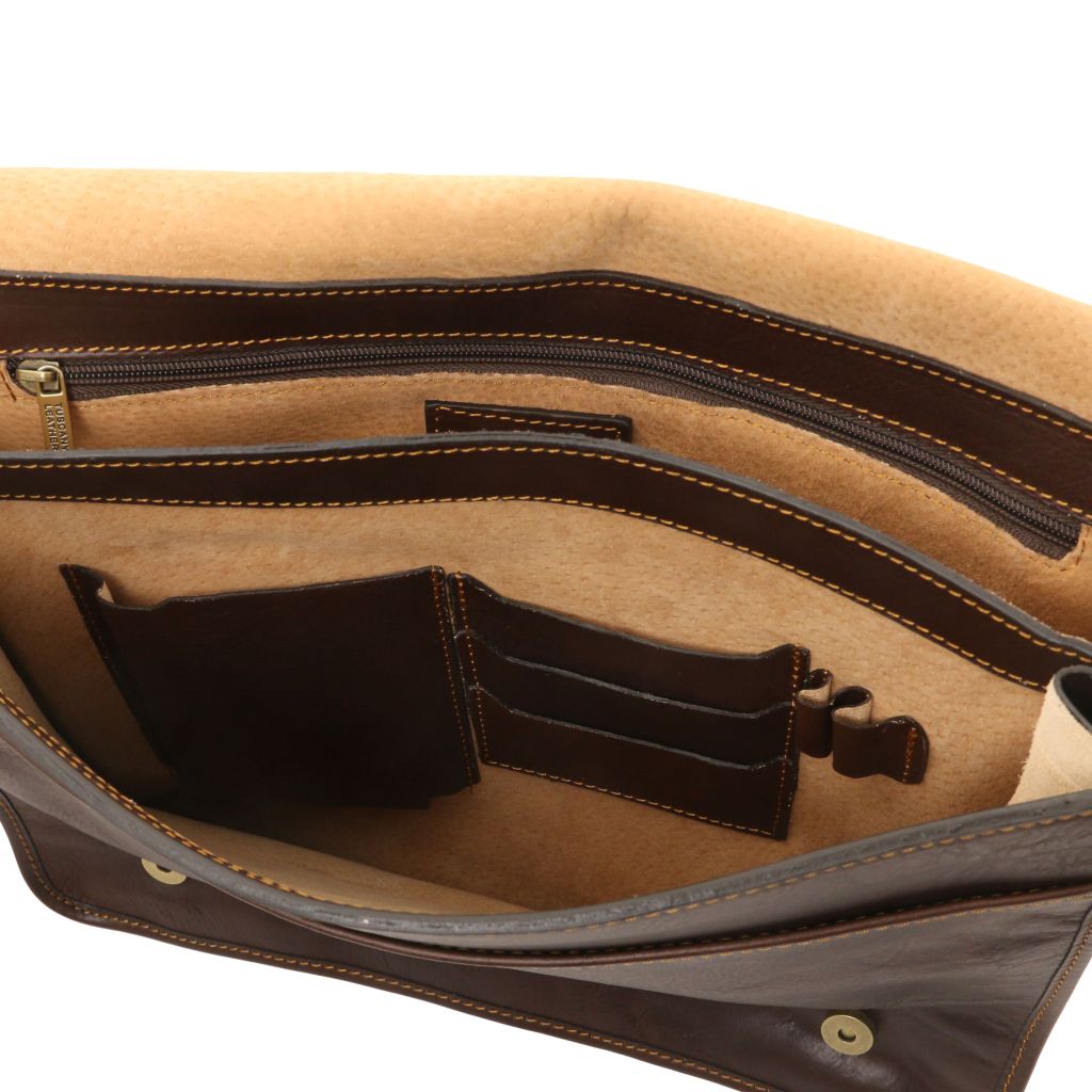 Tuscany Leather TL Messenger Axelremsväska #Färg_Mörkbrun
