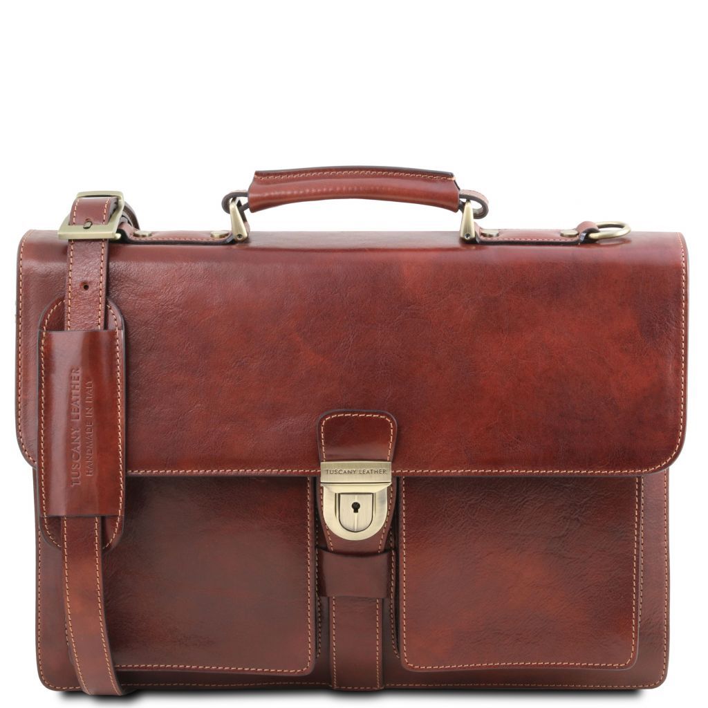 Tuscany Leather Assisi Datorväska #Färg_Brun