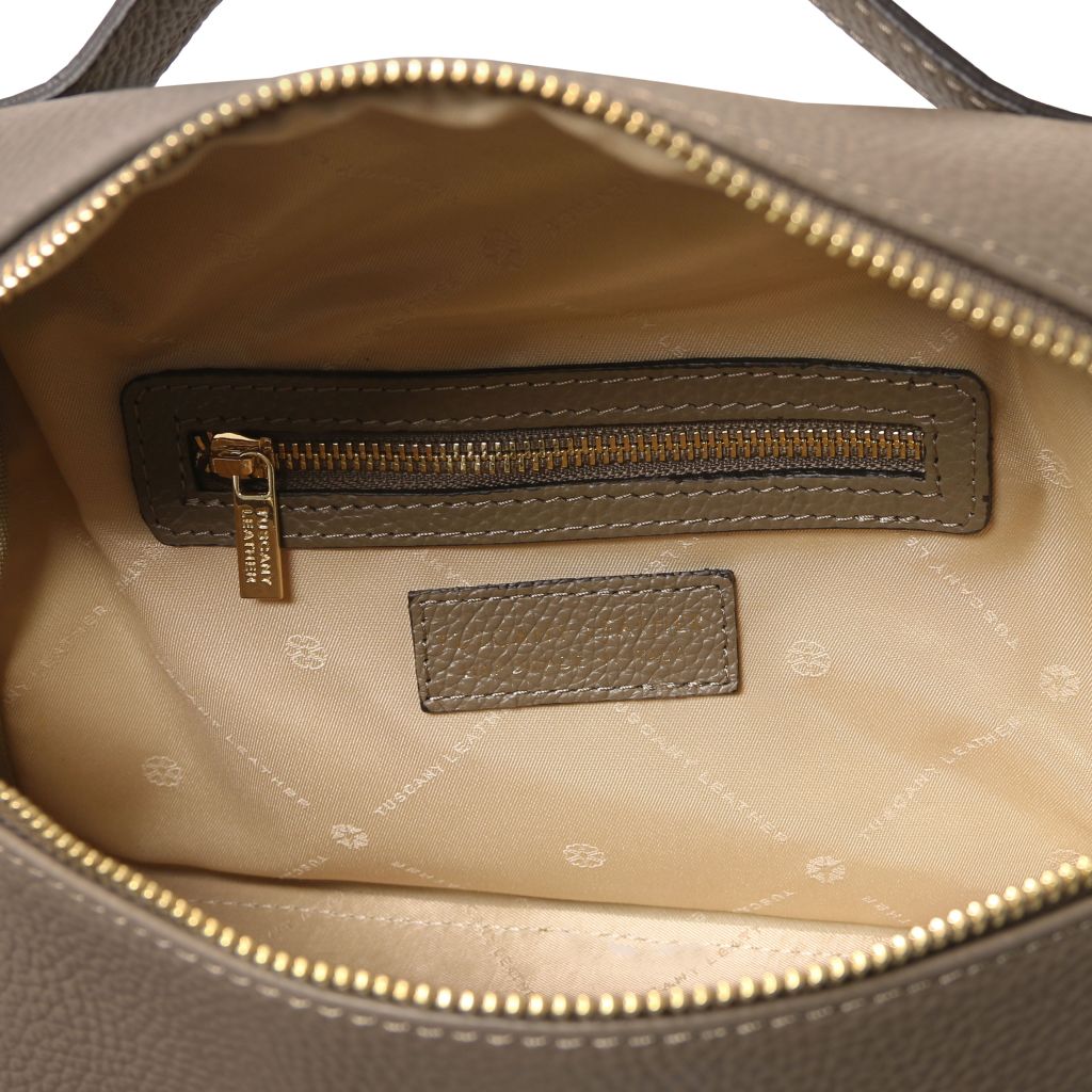 Tuscany Leather Scrigno Handväska #Färg_Mörk Taupe