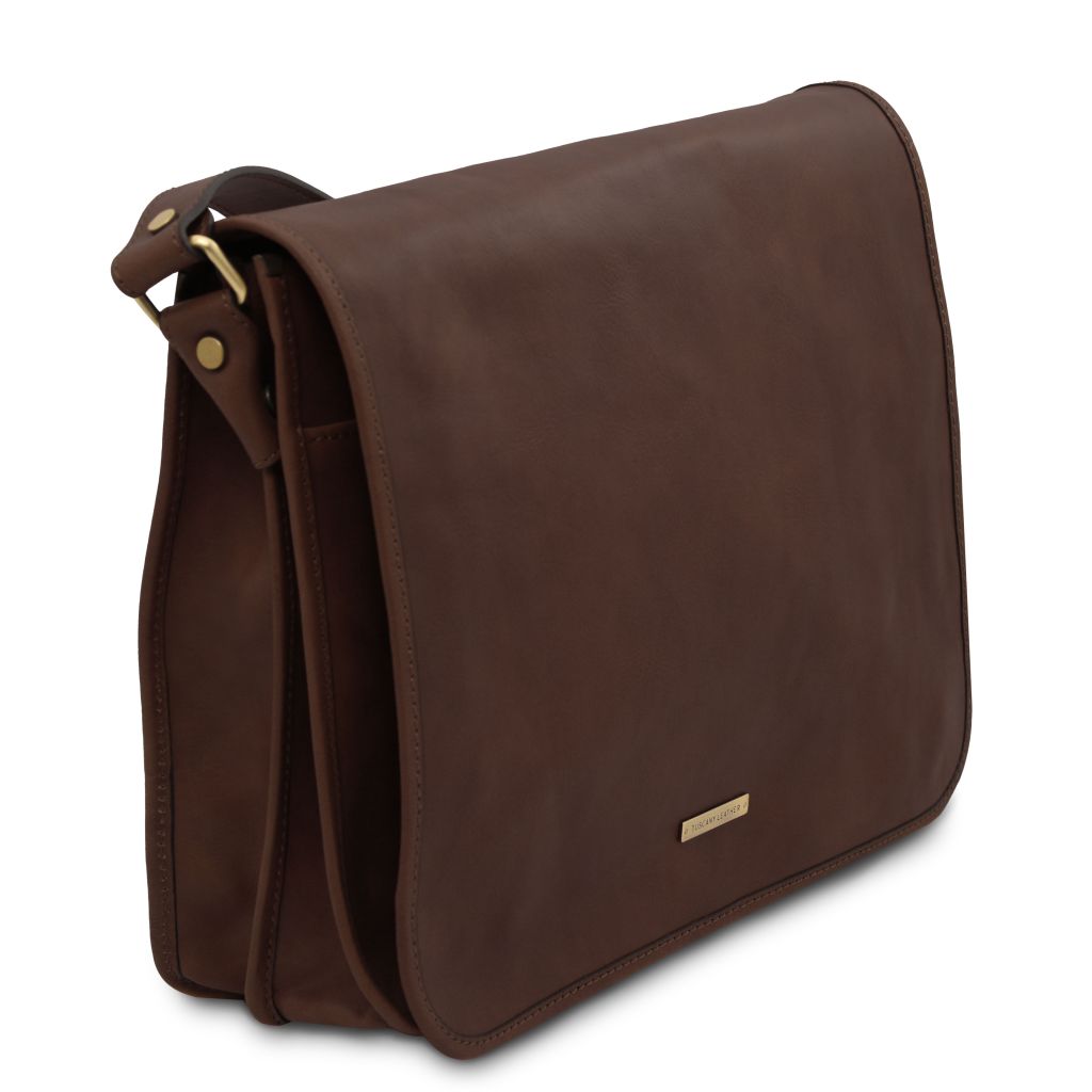 Tuscany Leather TL Messenger Axelremsväska #Färg_Mörkbrun