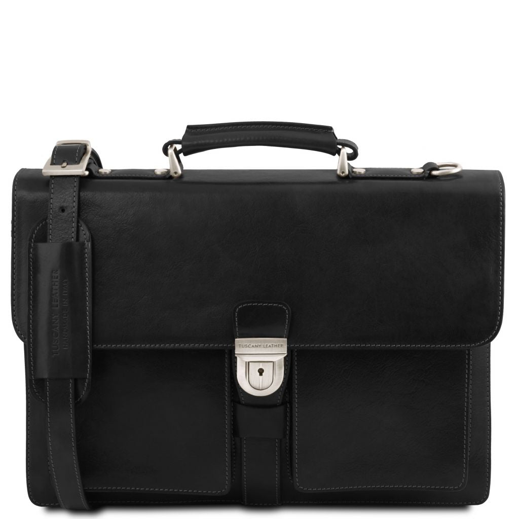 Tuscany Leather Assisi Datorväska #Färg_Svart