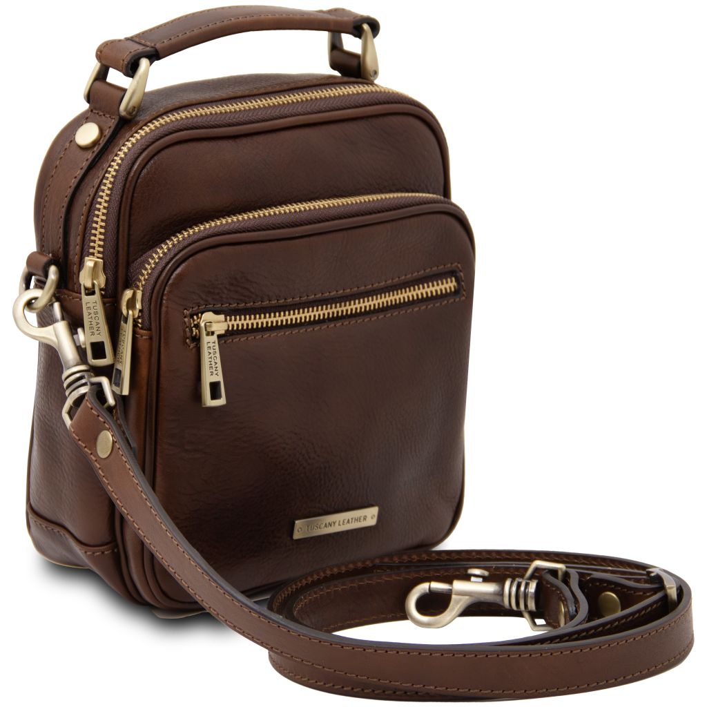 Tuscany Leather Paul Axelremsväska #Färg_Mörkbrun