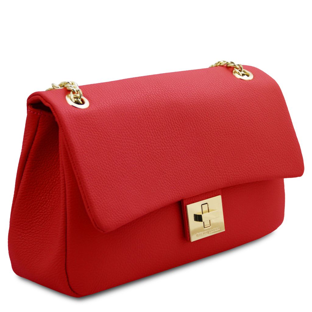 Tuscany Leather Elettra Axelväska #Färg_Läppstift Rött