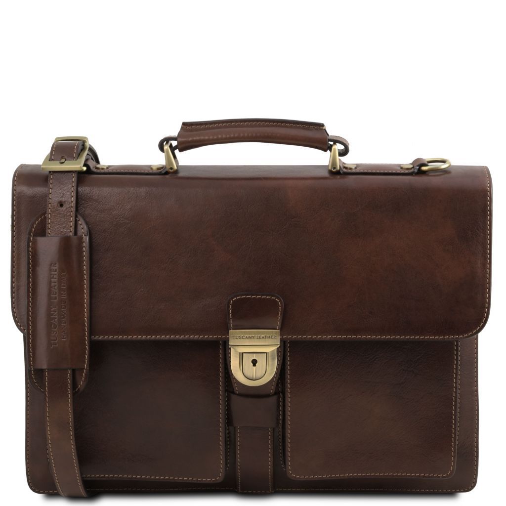 Tuscany Leather Assisi Datorväska #Färg_Mörkbrun