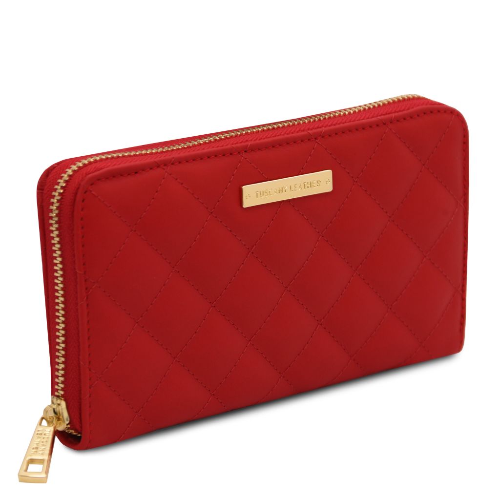 Tuscany Leather Penelope Plånbok #Färg_Läppstift Rött