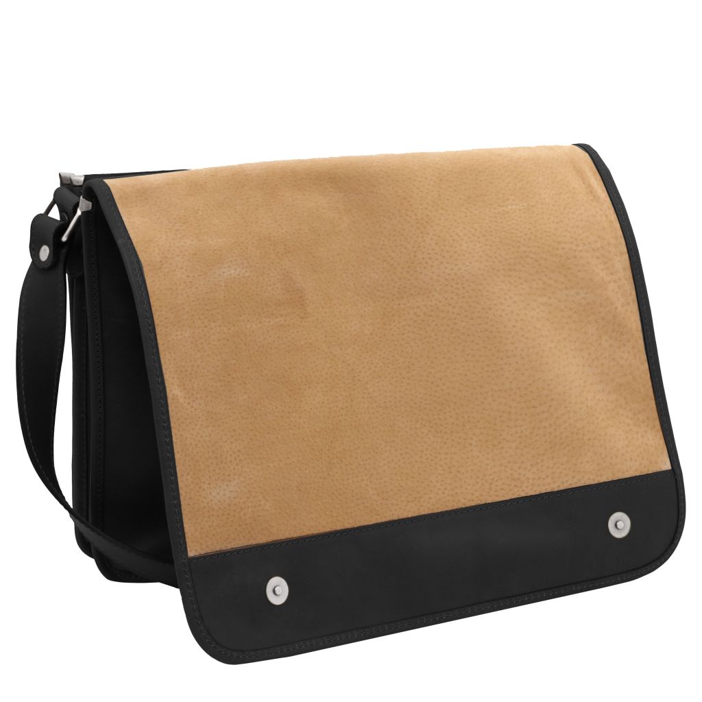 Tuscany Leather TL Messenger Axelremsväska #Färg_Svart