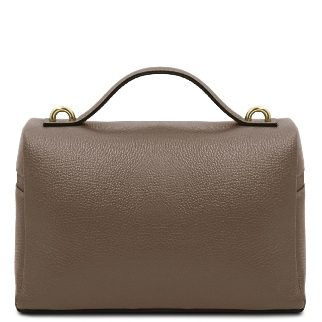 Tuscany Leather Scrigno Handväska #Färg_Mörk Taupe