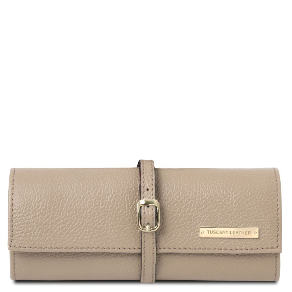 Tuscany Leather Soft Leather Jewellery Case Smyckesförvaring #Färg_Ljus Taupe