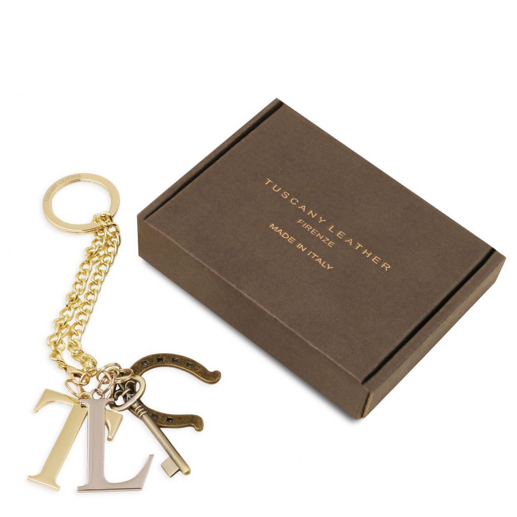 Tuscany Leather TL KeyLuck Nyckelring #Färg_Svart/Guld