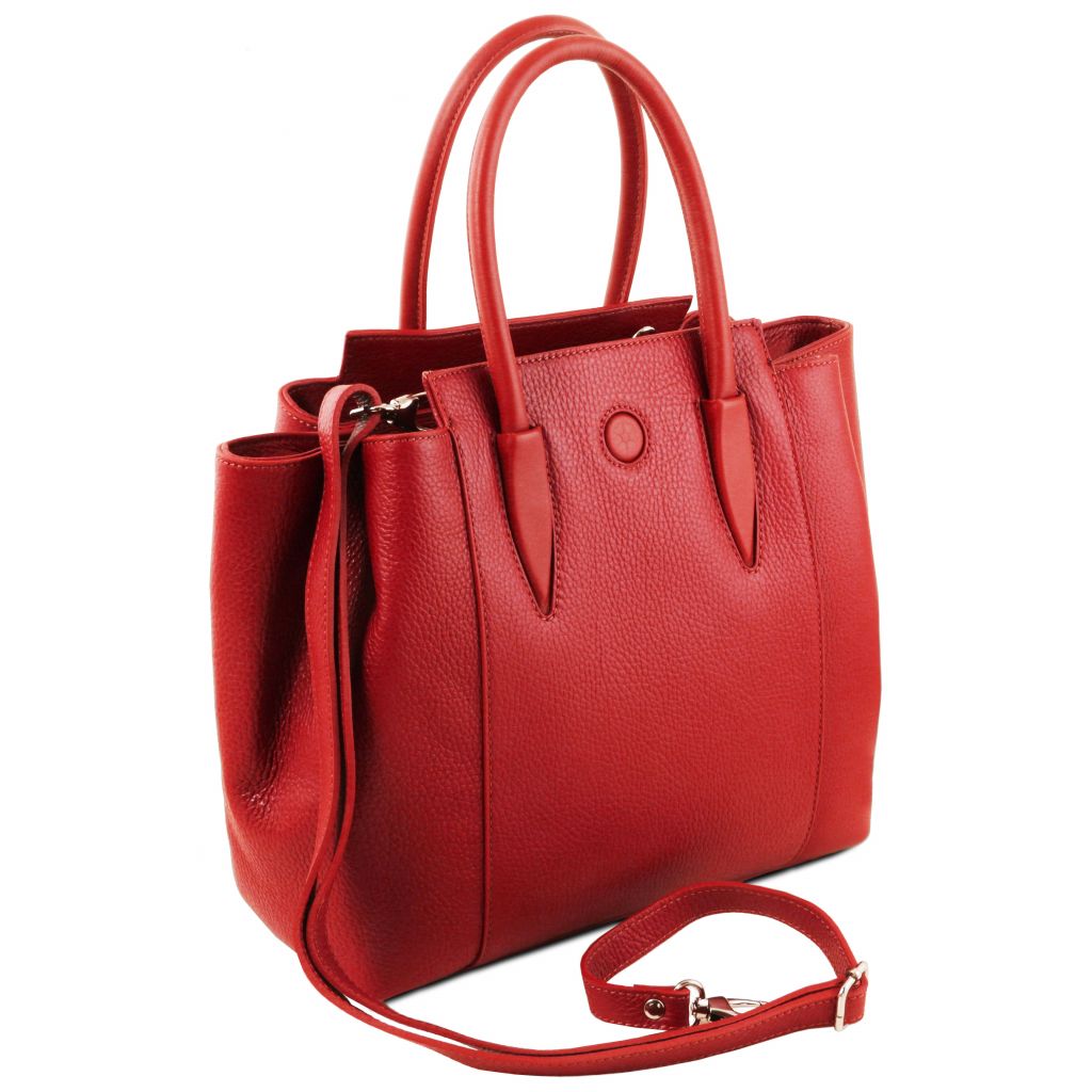 Tuscany Leather Tulipan Handväska #Färg_Läppstift Rött