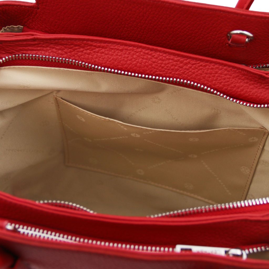 Tuscany Leather Tulipan Handväska #Färg_Läppstift Rött