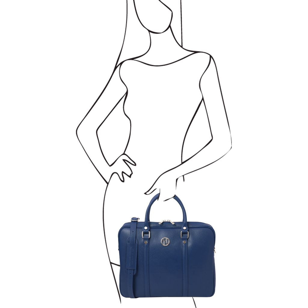 Tuscany Leather Prato Datorväska #Färg_Mörkblå