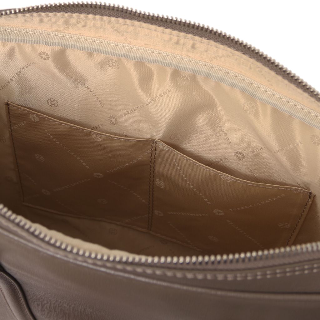 Tuscany Leather Prato Datorväska #Färg_Mörk Taupe