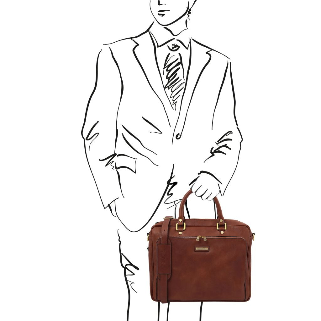 Tuscany Leather Pisa Datorväska #Färg_Brun