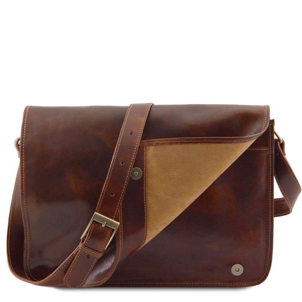 Tuscany Leather - Messenger Double Messengerväska 38cm