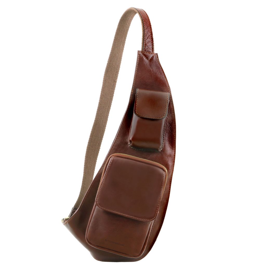Tuscany Leather Crossover Slingväska #Färg_Brun