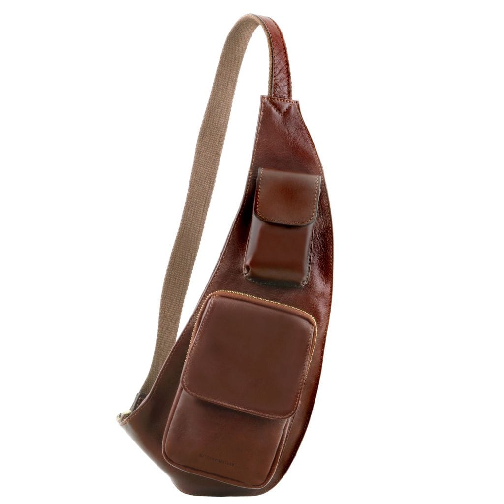 Tuscany Leather Crossover Slingväska #Färg_Brun