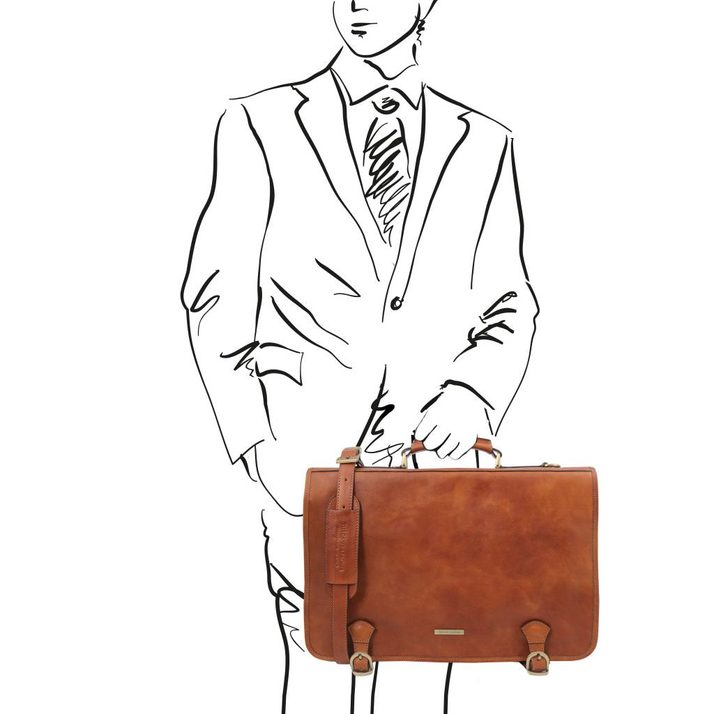 Tuscany Leather Ancona Datorväska #Färg_Cognac