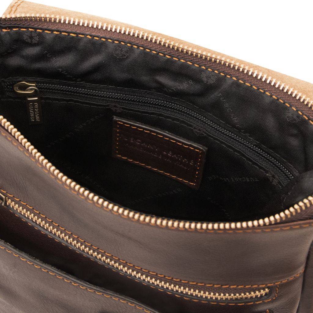 Tuscany Leather Jimmy Axelremsväska #Färg_Mörkbrun
