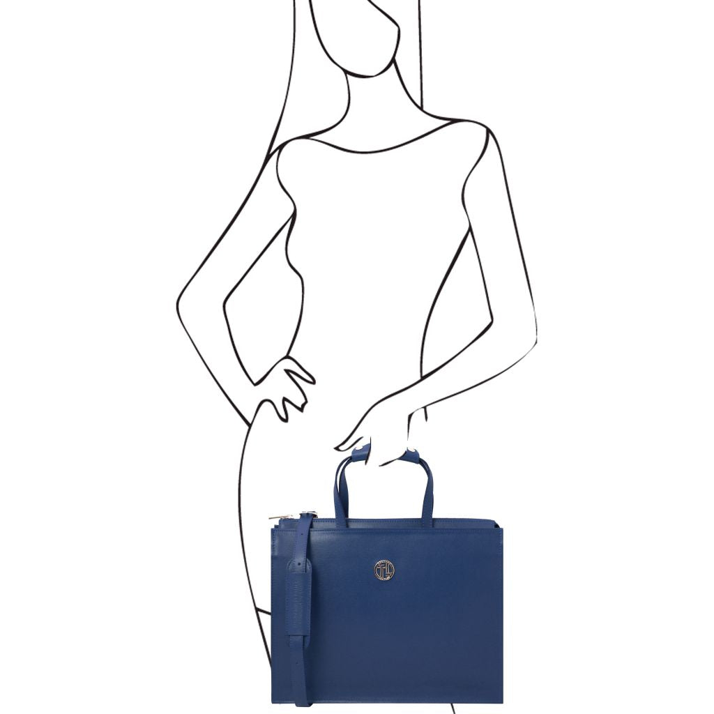 Tuscany Leather Palermo Datorväska #Färg_Mörkblå