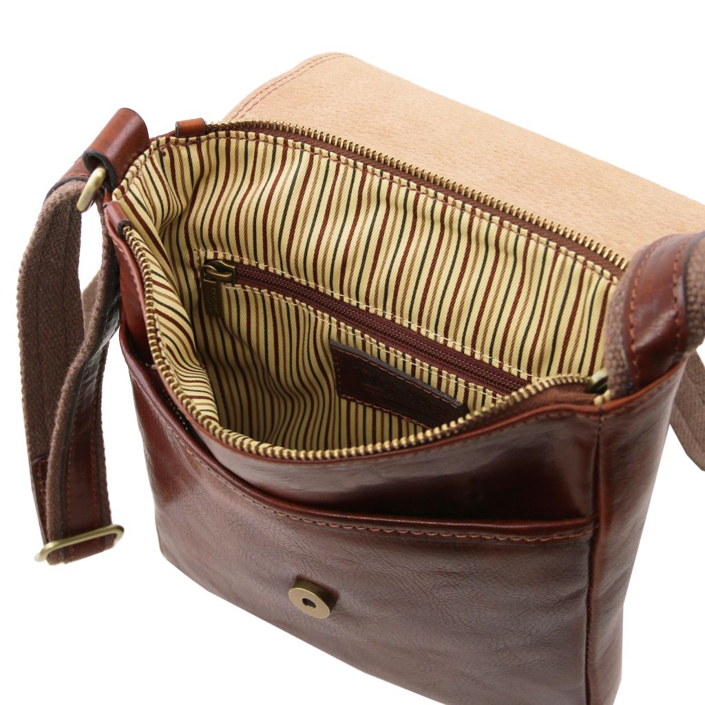 Tuscany Leather John Axelremsväska #Färg_Mörkbrun