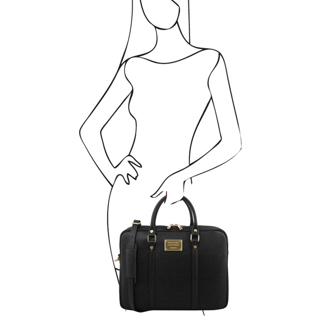 Tuscany Leather Prato Datorväska #Färg_Svart