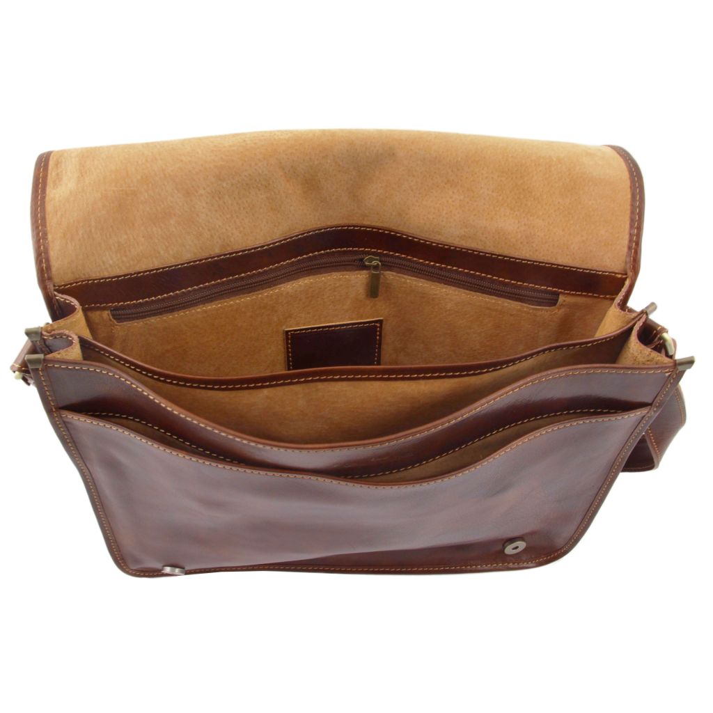 Tuscany Leather - Messenger Double Messengerväska 38cm