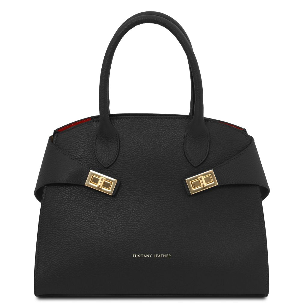 Tuscany Leather Coccola Handväska #Färg_Svart