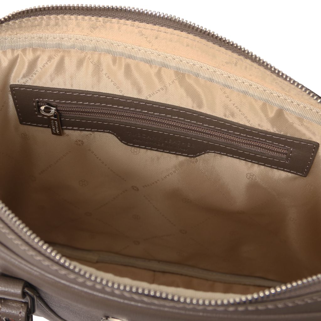 Tuscany Leather Prato Datorväska #Färg_Mörk Taupe