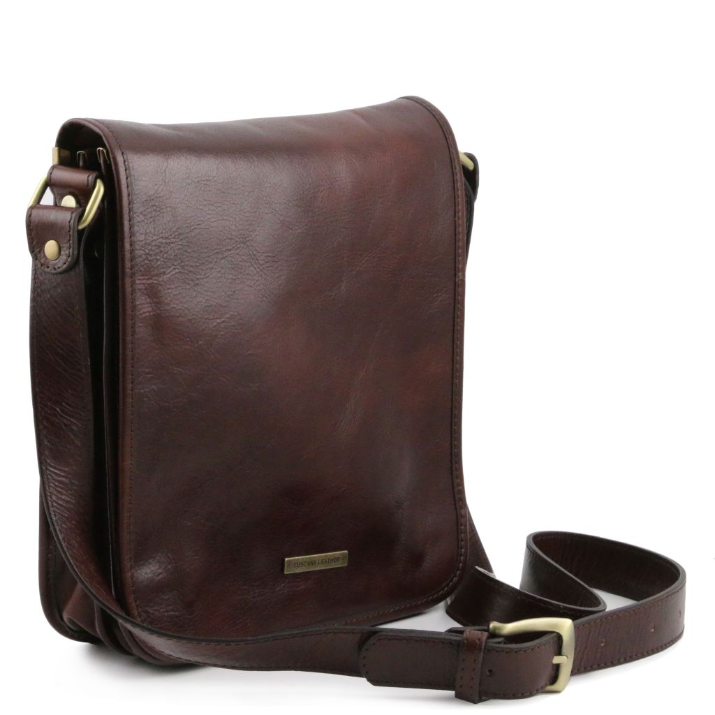 Tuscany Leather TL Messenger Axelremsväska #Färg_Mörkbrun