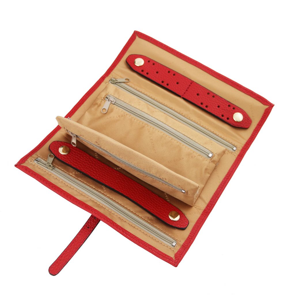 Tuscany Leather Soft Leather Jewellery Case Smyckesförvaring #Färg_Läppstift Rött
