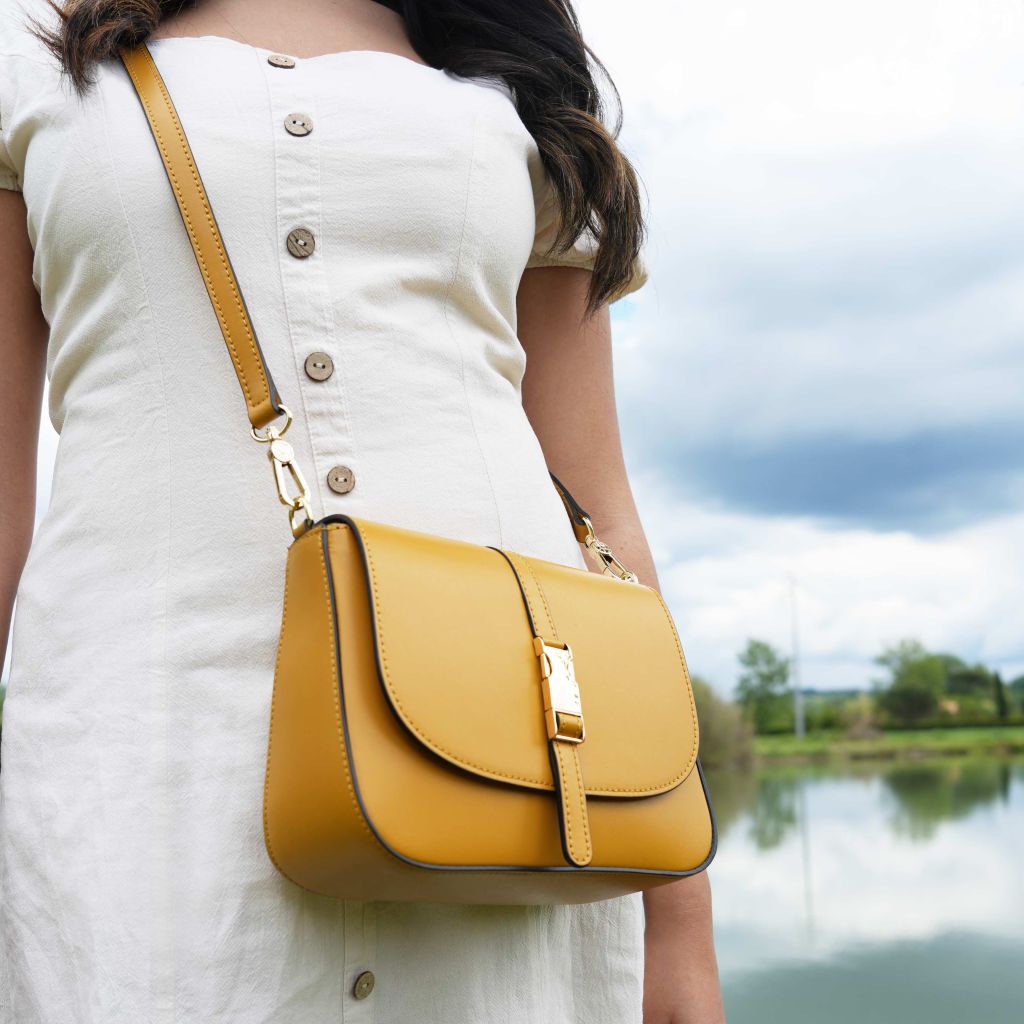 Tuscany Leather Nausica Handväska #Färg_Champagne