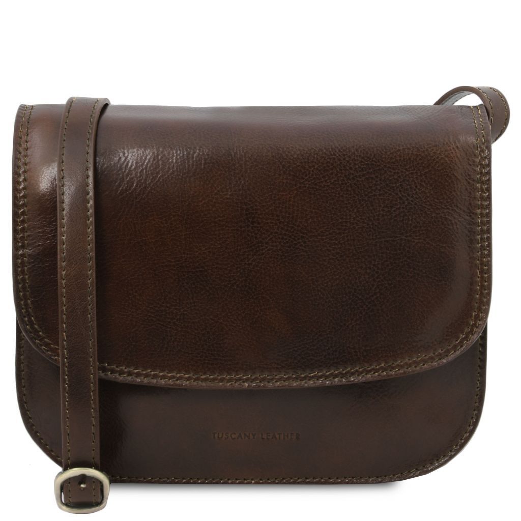 Tuscany Leather Greta Axelväska #Färg_Mörkbrun