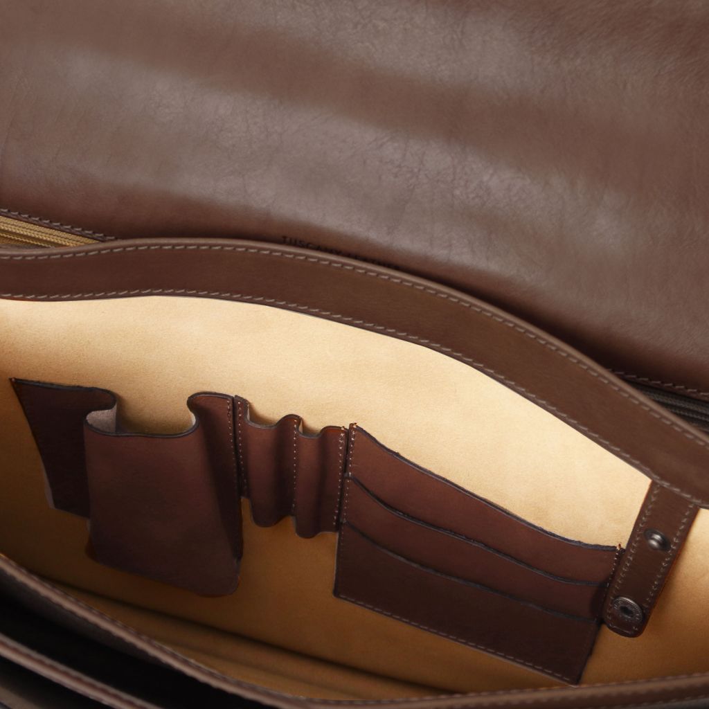 Tuscany Leather Cremona Portfölj #Färg_Mörkbrun