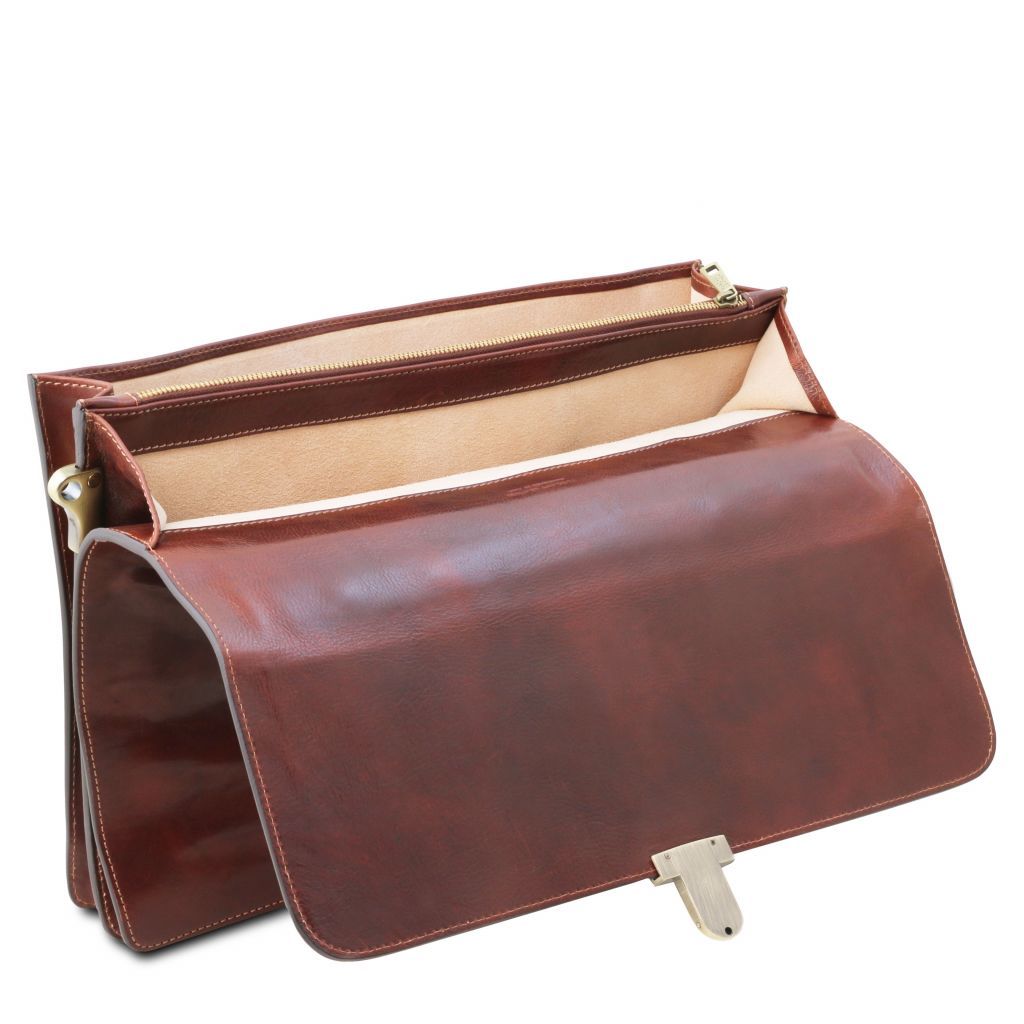 Tuscany Leather Assisi Datorväska #Färg_Mörkbrun