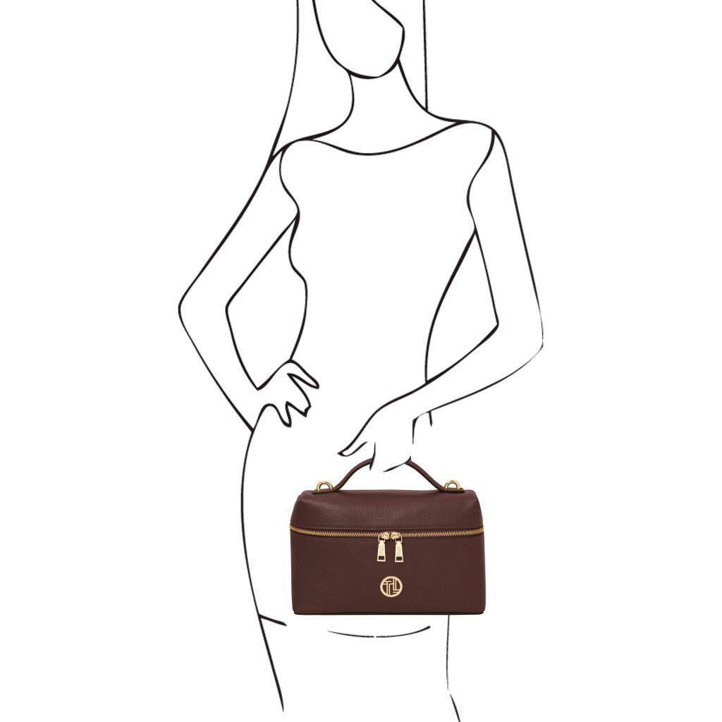 Tuscany Leather Scrigno Handväska #Färg_Kaffe